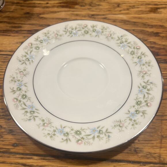 14 PIECE Noritake SAVANNAH 2031 FOOTED Cups & Saucers NM! Platinum Trim 6" - Picture 8 of 11